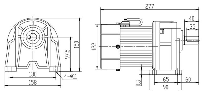 SH22-400W微型永磁减速电机图纸