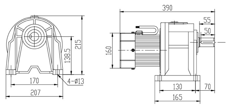 SH32-1500W微型永磁减速电机图纸